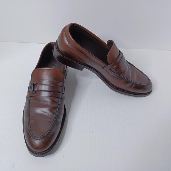 Tod's Leather Loafers Mens 7.5 Brown Bit Slip On Dress Shoes Made in Italy - Picture 1 of 13